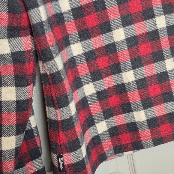 Woolrich Womens Ruby Multi Red Black Plaid Zip Pockets Wool Blend Jacket Large - Picture 6 of 10